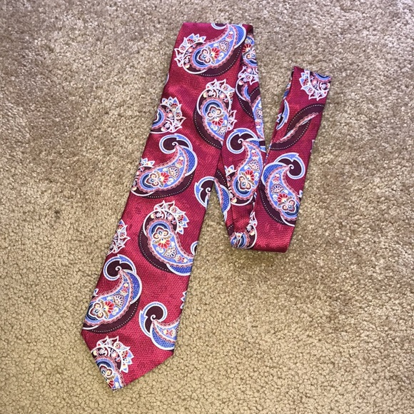 Geoffrey Beene Paisley SILK TIE - Picture 10 of 11